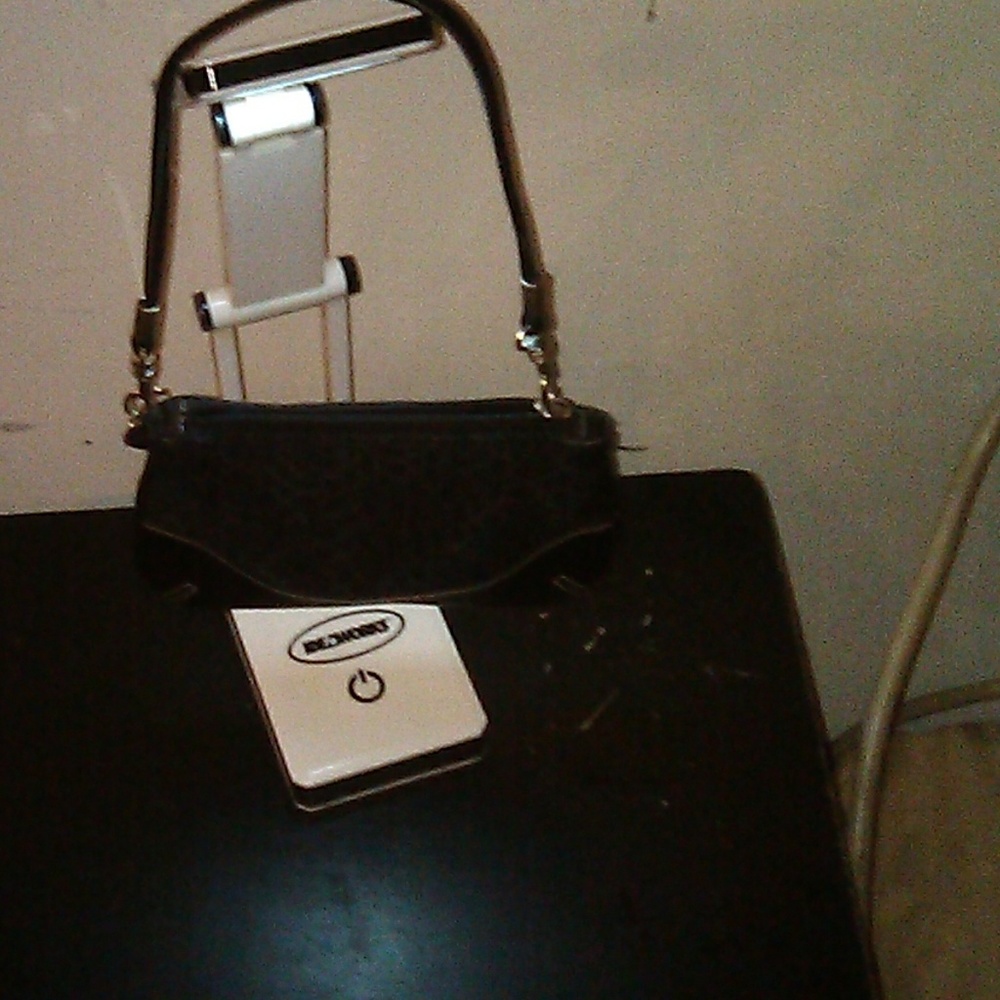 Black Coach small c signature jacard  wristlet